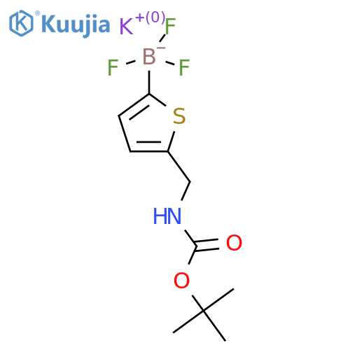 potassium 5-({(tert-butoxy)carbonylamino}methyl)thiophen-2-yltrifluoroboranuide structure