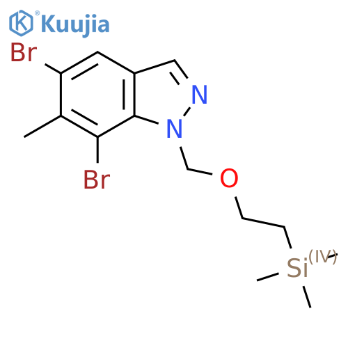 5,7-Dibromo-6-methyl-1-((2-(trimethylsilyl)ethoxy)methyl)-1H-indazole structure