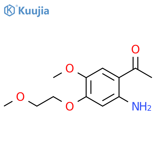 Ethanone, 1-[2-amino-5-methoxy-4-(2-methoxyethoxy)phenyl]- structure