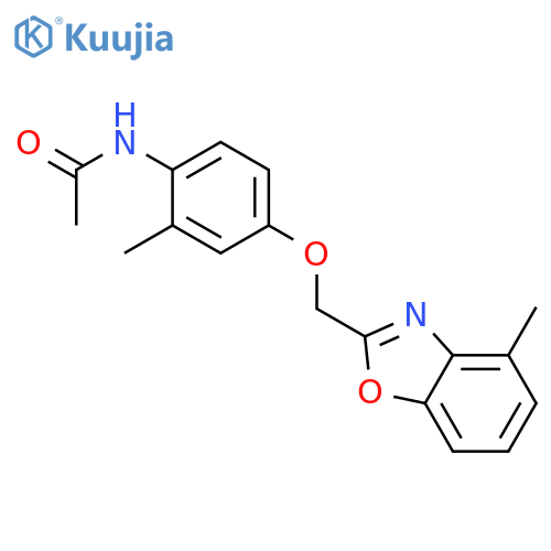 Acetamide, N-[2-methyl-4-[(4-methyl-2-benzoxazolyl)methoxy]phenyl]- structure