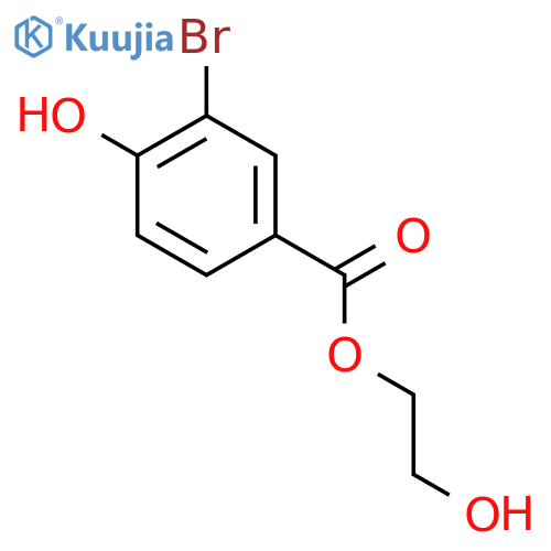 Benzoic acid, 3-bromo-4-hydroxy-, 2-hydroxyethyl ester structure