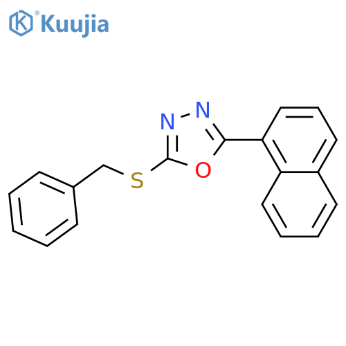 1,3,4-Oxadiazole, 2-(1-naphthalenyl)-5-[(phenylmethyl)thio]- structure