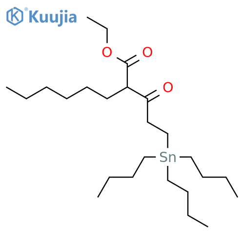 Octanoic acid, 2-[1-oxo-3-(tributylstannyl)propyl]-, ethyl ester structure