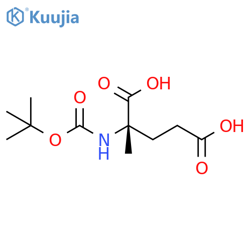 (2S)-2-{(tert-butoxy)carbonylamino}-2-methylpentanedioic acid structure