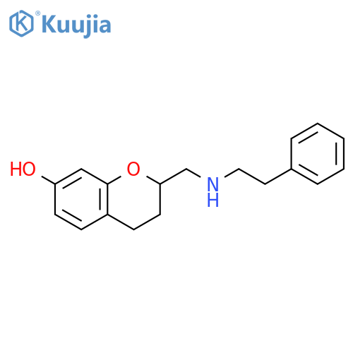 2H-1-Benzopyran-7-ol, 3,4-dihydro-2-[[(2-phenylethyl)amino]methyl]- structure