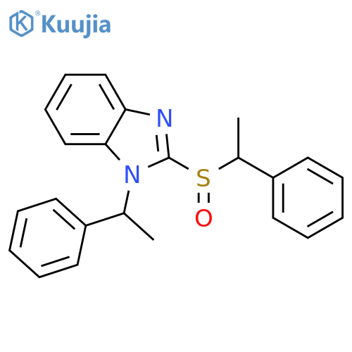 1H-Benzimidazole, 1-[(1R)-1-phenylethyl]-2-[(S)-[(1R)-1-phenylethyl]sulfinyl]-, rel- structure