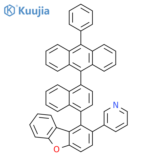 Pyridine, 3-[1-[4-(10-phenyl-9-anthracenyl)-1-naphthalenyl]-2-dibenzofuranyl]- structure
