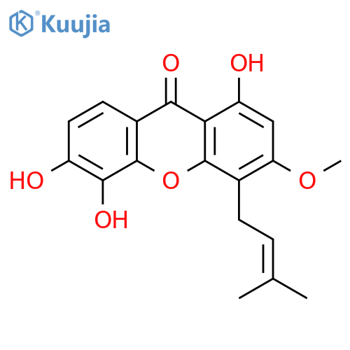 9H-Xanthen-9-one, 1,5,6-trihydroxy-3-methoxy-4-(3-methyl-2-buten-1-yl)- structure