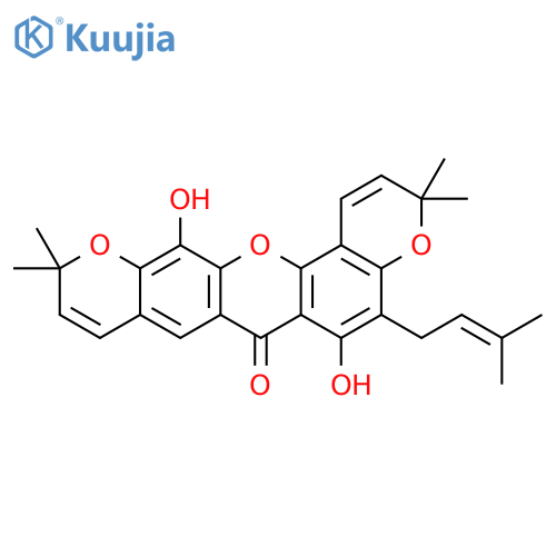 3H,7H,11H-Dipyrano[3,2-b:3',2'-h]xanthen-7-one, 6,13-dihydroxy-3,3,11,11-tetramethyl-5-(3-methyl-2-buten-1-yl)- structure