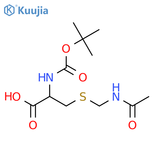 S-(Acetamidomethyl)-N-(tert-butoxycarbonyl)-L-cysteine structure