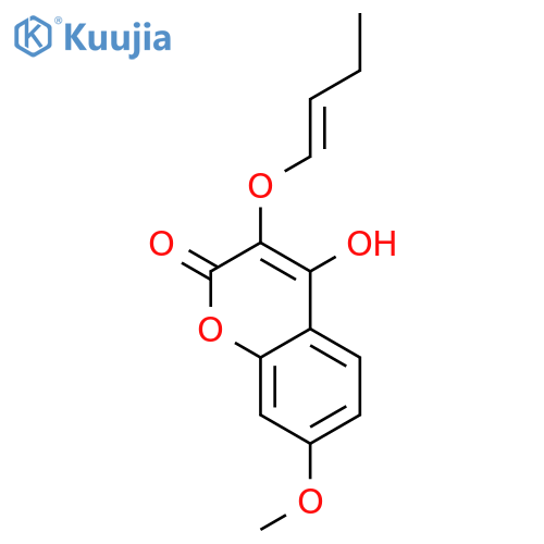2H-1-Benzopyran-2-one, 3-(1-butenyloxy)-4-hydroxy-7-methoxy- structure