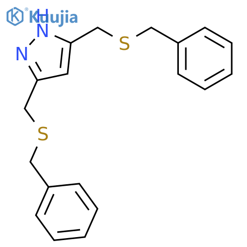 1H-Pyrazole, 3,5-bis[[(phenylmethyl)thio]methyl]- structure