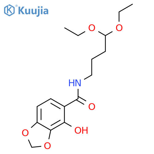 1,3-Benzodioxole-5-carboxamide, N-(4,4-diethoxybutyl)-4-hydroxy- structure
