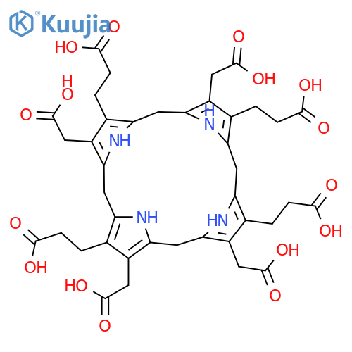 21H,23H-Porphine-2,7,12,18-tetrapropanoicacid, 3,8,13,17-tetrakis(carboxymethyl)-5,10,15,20,22,24-hexahydro- structure