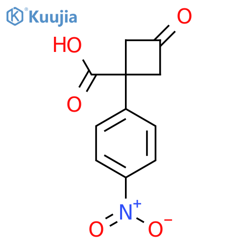 1-(4-nitrophenyl)-3-oxocyclobutane-1-carboxylic acid structure