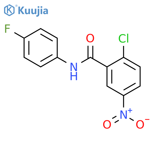 2-chloro-N-(4-fluorophenyl)-5-nitrobenzamide structure