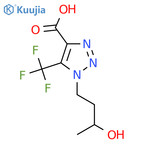 1-(3-hydroxybutyl)-5-(trifluoromethyl)-1H-1,2,3-triazole-4-carboxylic acid structure