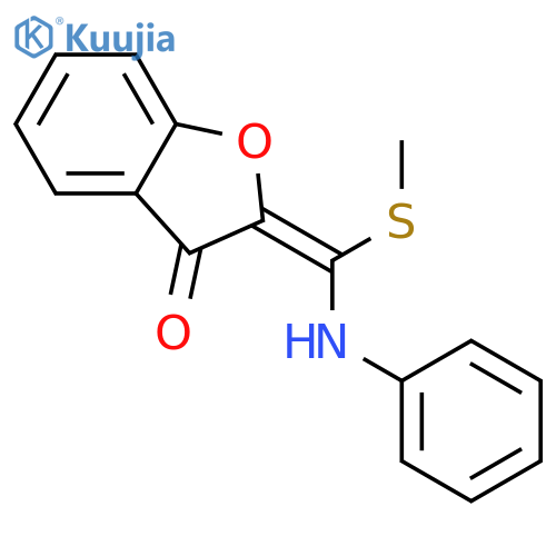 3(2H)-Benzofuranone, 2-[(methylthio)(phenylamino)methylene]- structure