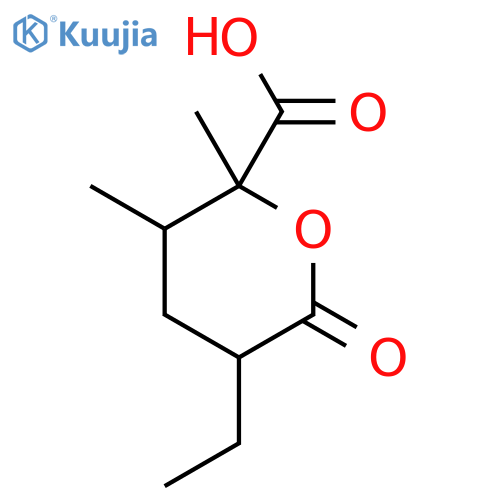 2H-Pyran-2-carboxylicacid, 5-ethyltetrahydro-2,3-dimethyl-6-oxo- (9CI) structure