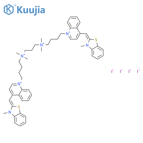 Quinolinium,1,1'-[1,3-propanediylbis[(dimethyliminio)-4,1-butanediyl]]bis[4-[(3-methyl-2(3H)-benzothiazolylidene)methyl]-,tetraiodide (9CI) structure