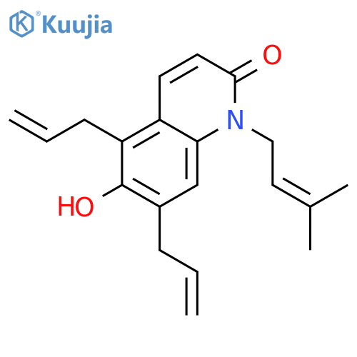 2(1H)-Quinolinone, 6-hydroxy-1-(3-methyl-2-butenyl)-5,7-di-2-propenyl- structure