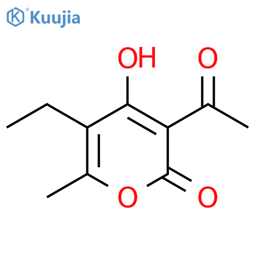 2H-PYRAN-2-ONE, 3-ACETYL-5-ETHYL-4-HYDROXY-6-METHYL- structure