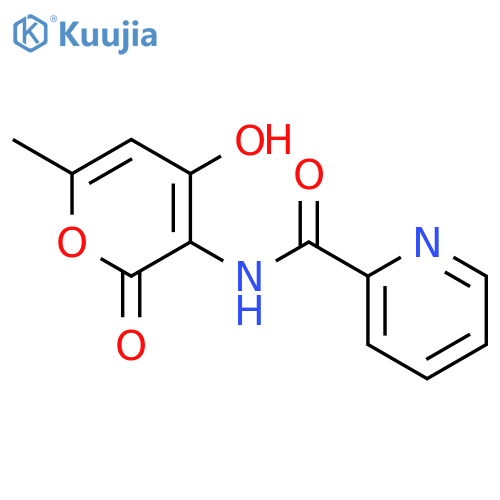 2-Pyridinecarboxamide, N-(4-hydroxy-6-methyl-2-oxo-2H-pyran-3-yl)- structure