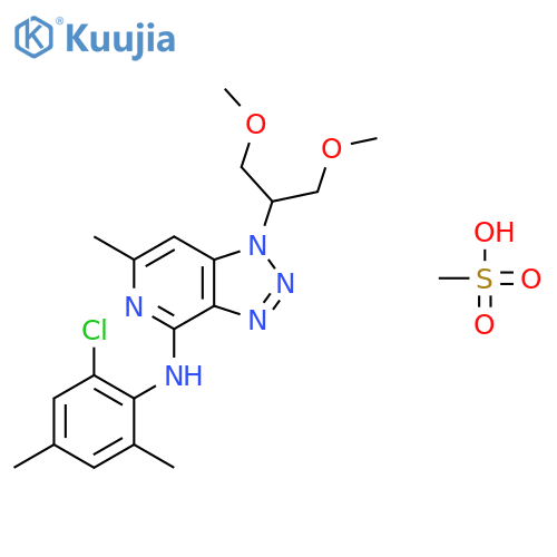 N-(2-Chloro-4,6-dimethylphenyl)-1-[2-methoxy-1-(methoxymethyl)ethyl]-6-methyl-1H-[1,2,3]triazolo[4,5-c]pyridin-4-amine methanesulfonate structure
