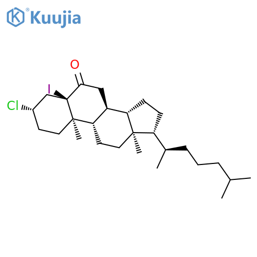 Cholestan-6-one, 3-chloro-5-iodo-, (3b,5a)- structure