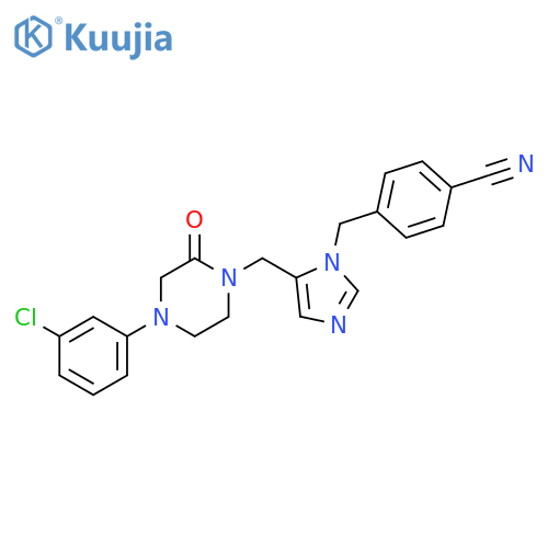 Benzonitrile,4-[[5-[[4-(3-chlorophenyl)-2-oxo-1-piperazinyl]methyl]-1H-imidazol-1-yl]methyl]- structure