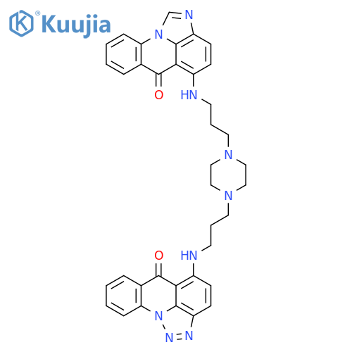 5-{[3-(4-{3-[(6-oxo-6H-imidazo[4,5,1-de]acridin-5-yl)amino]propyl}piperazin-1-yl)propyl]amino}-6H-[1,2,3]triazolo[4,5,1-de]acridin-6-one structure