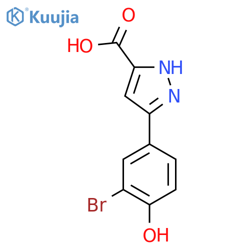 5-(3-bromo-4-hydroxyphenyl)-1H-pyrazole-3-carboxylic acid structure