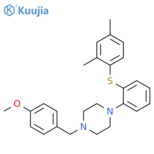 1-[2-[(2,4-Dimethylphenyl)thio]phenyl]-4-[(4-methoxyphenyl)methyl]piperazine structure