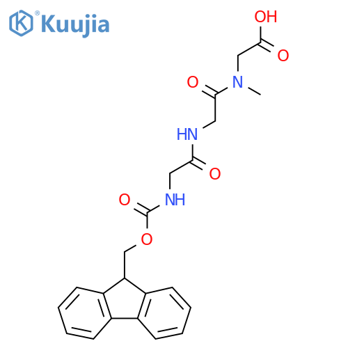 2-{2-2-({(9H-fluoren-9-yl)methoxycarbonyl}amino)acetamido-N-methylacetamido}acetic acid structure