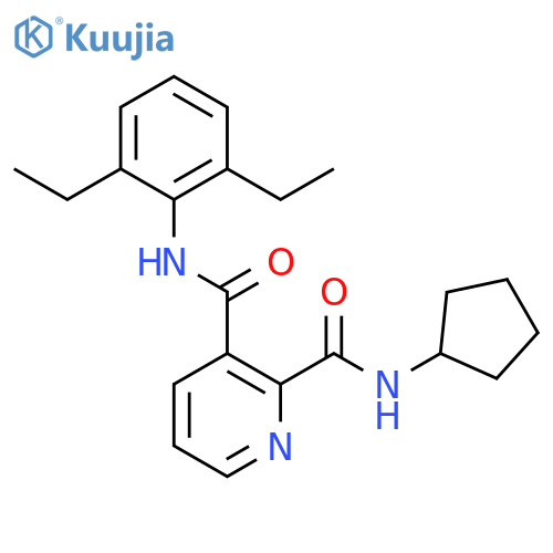 2,3-Pyridinedicarboxamide, N2-cyclopentyl-N3-(2,6-diethylphenyl)- structure
