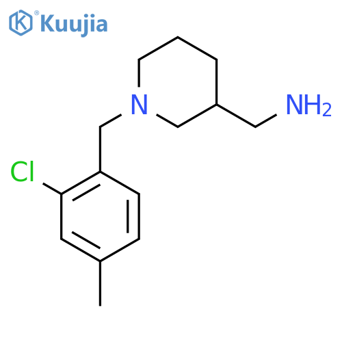(1-(2-Chloro-4-methylbenzyl)piperidin-3-yl)methanamine structure