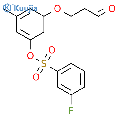 Benzenesulfonic acid, 3-fluoro-, 3-methyl-5-(3-oxopropoxy)phenyl ester structure