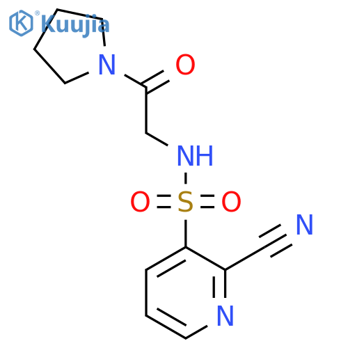 S-(2-cyanopyridin-3-yl)-2-oxo-2-(pyrrolidin-1-yl)ethane-1-sulfonamido structure