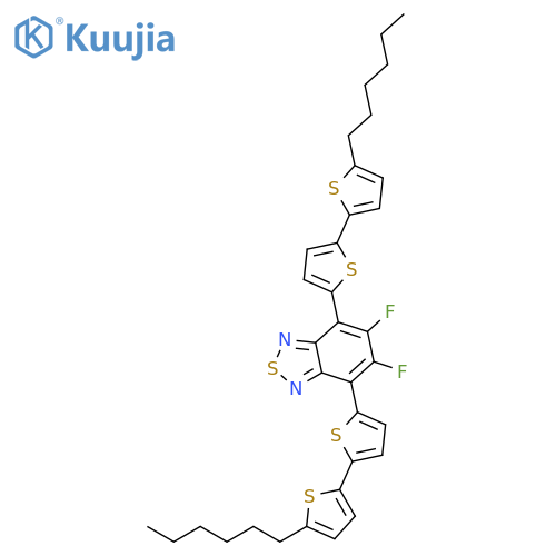 2,1,3-Benzothiadiazole, 5,6-difluoro-4,7-bis(5'-hexyl[2,2'-bithiophen]-5-yl)- structure