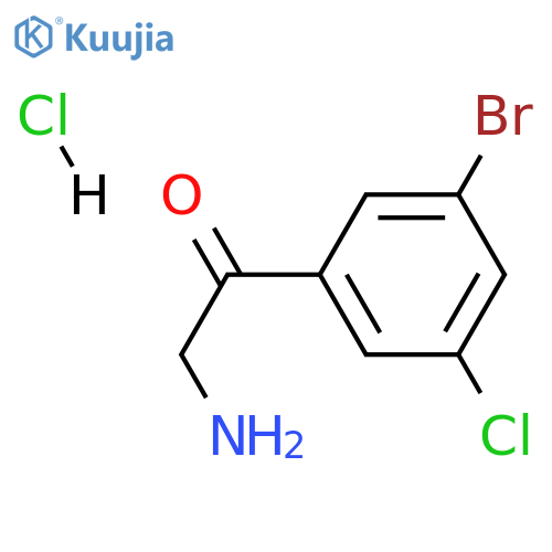 2-amino-1-(3-bromo-5-chlorophenyl)ethan-1-one hydrochloride structure