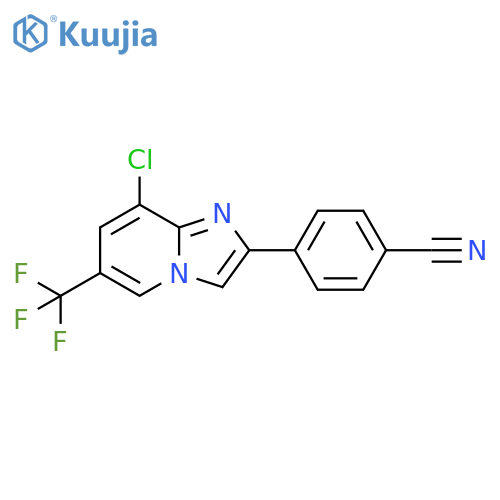 4-8-Chloro-6-(trifluoromethyl)imidazo-1,2-apyridin-2-ylbenzonitrile structure