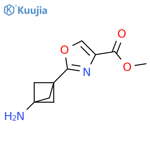 methyl 2-(3-amino-1-bicyclo[1.1.1]pentanyl)oxazole-4-carboxylate structure