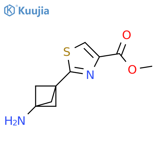 Methyl 2-(3-aminobicyclo[1.1.1]pent-1-yl)-1,3-thiazole-4-carboxylate structure