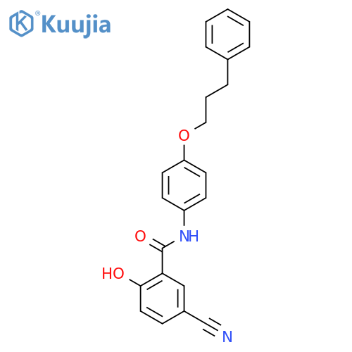 BENZAMIDE, 5-CYANO-2-HYDROXY-N-[4-(3-PHENYLPROPOXY)PHENYL]- structure