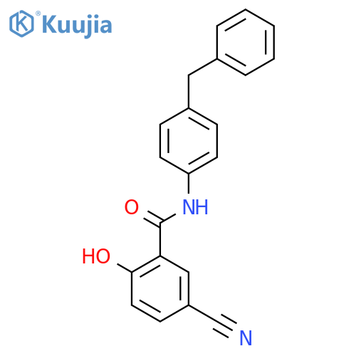 Benzamide, 5-cyano-2-hydroxy-N-[4-(phenylmethyl)phenyl]- structure
