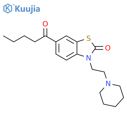2(3H)-BENZOTHIAZOLONE, 6-(1-OXOPENTYL)-3-[2-(1-PIPERIDINYL)ETHYL]- structure