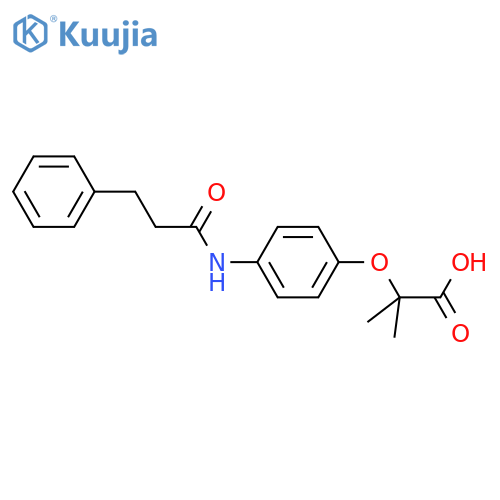 Propanoic acid, 2-methyl-2-[4-[(1-oxo-3-phenylpropyl)amino]phenoxy]- structure