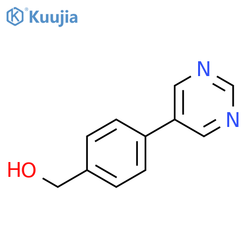 (4-pyrimidin-5-ylphenyl)methanol structure
