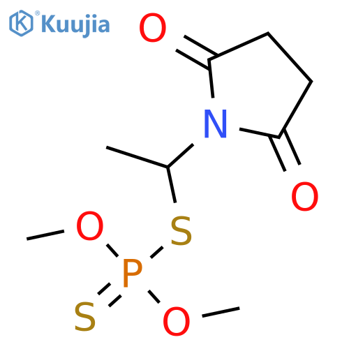 Phosphorodithioic acid, S-(1-(2,5-dioxo-1-pyrrolidinyl)ethyl) O,O-dimethyl ester structure