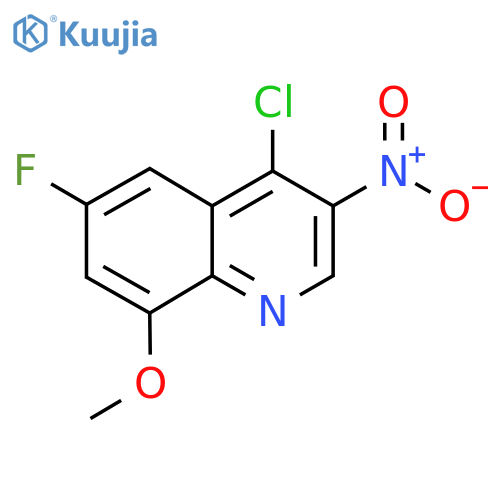 4-Chloro-6-fluoro-8-methoxy-3-nitroquinoline structure